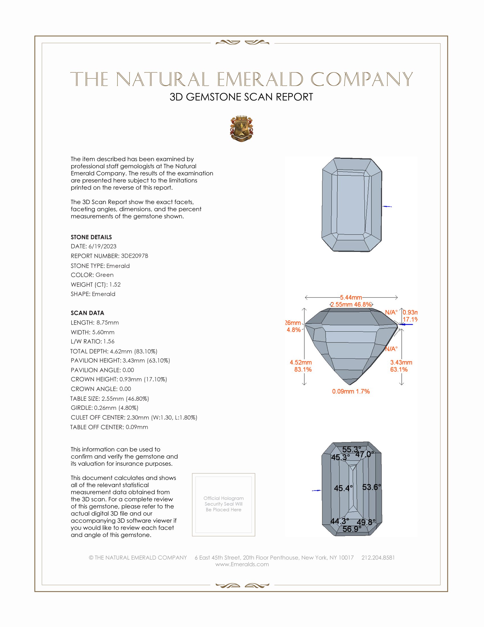 1.52 Ct. Emerald from Zambia