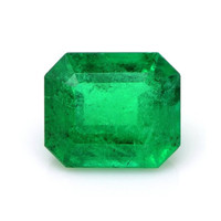 Bezel Emerald Ring 2.82 Ct., 18K Yellow Gold Combination Stone