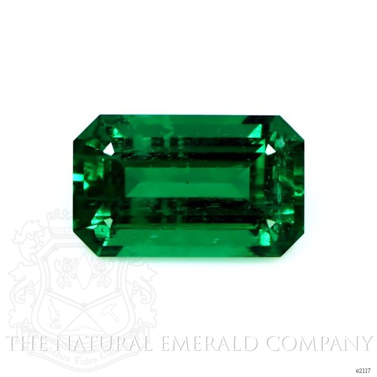 Side Stones Emerald Ring 3.16 Ct., 18K White Gold