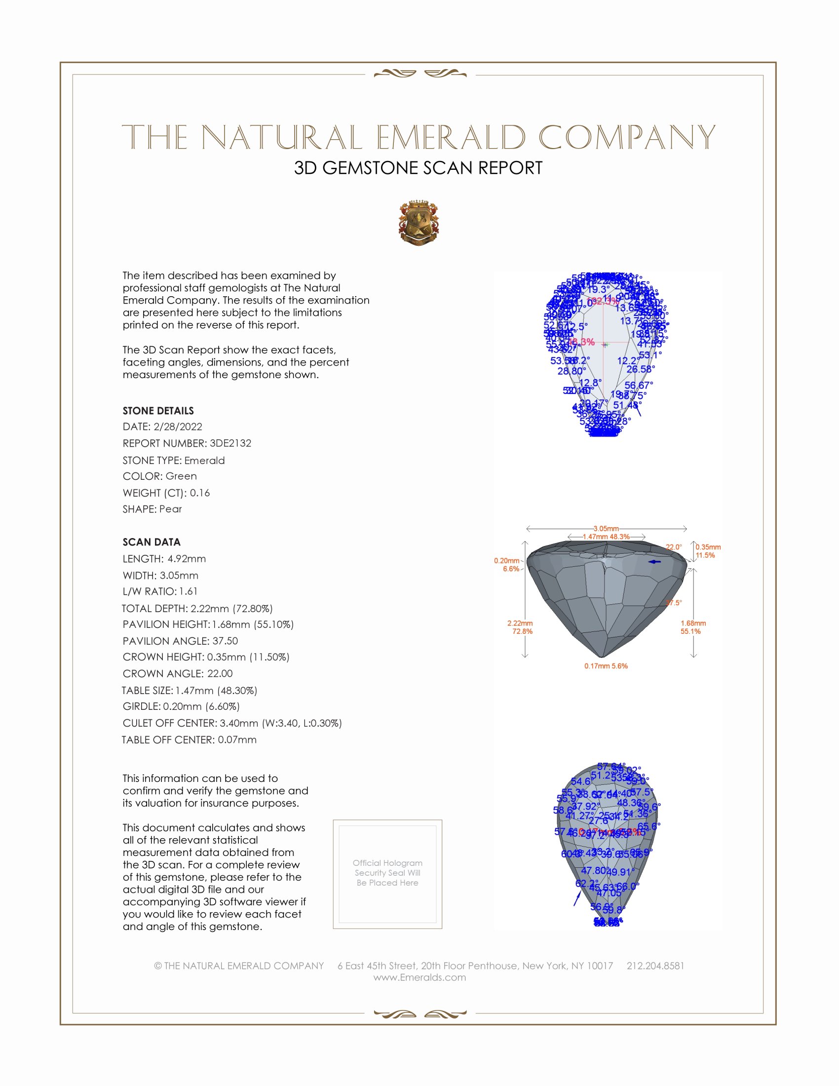 0.16 Ct. Emerald from Zambia