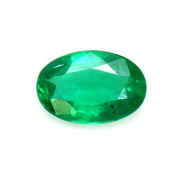 Bezel Emerald Ring 0.36 Ct., 18K White Gold Combination Stone