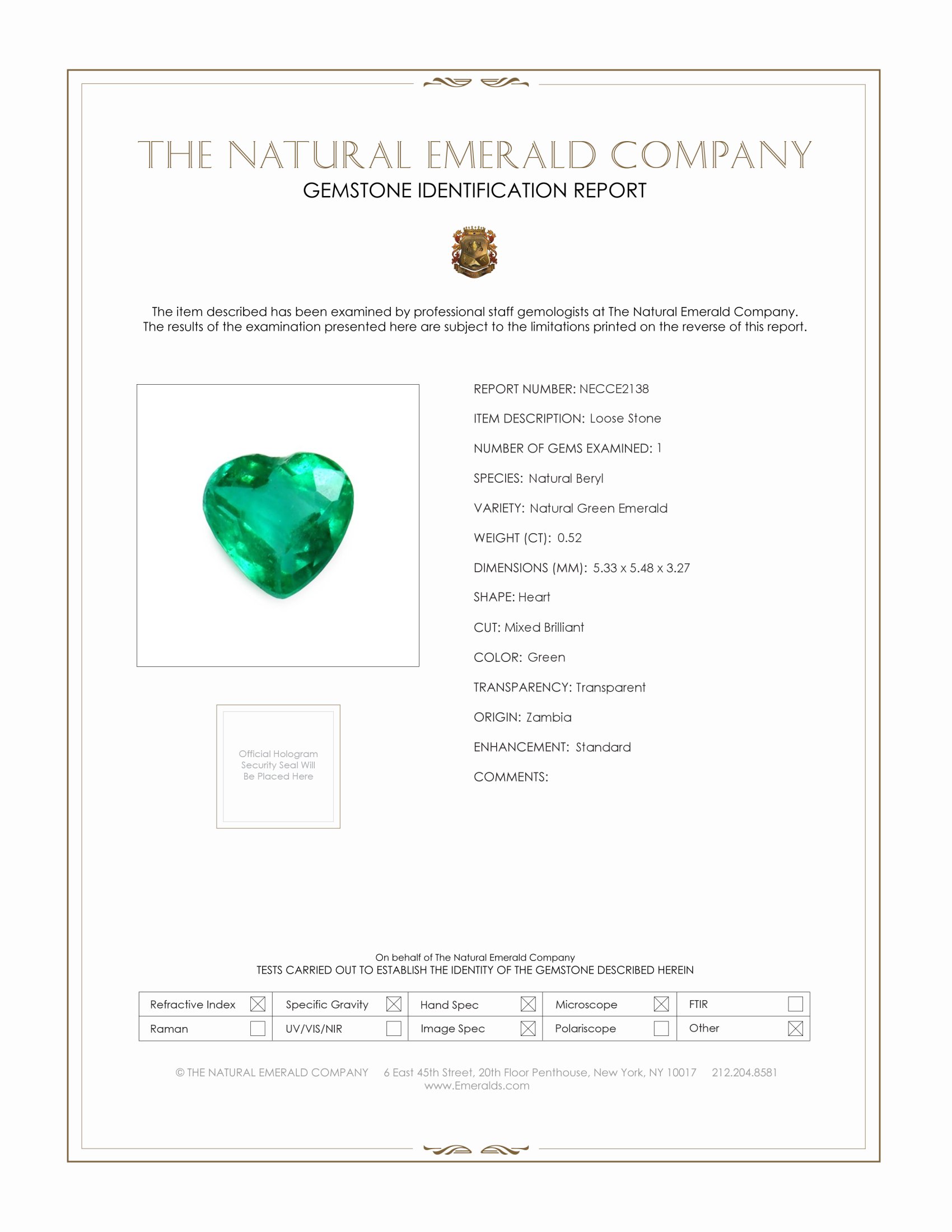 0.52 Ct. Emerald from Zambia