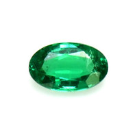 Solitaire Emerald Ring 0.23 Ct., 18K White Gold Combination Stone