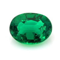 Solitaire Emerald Ring 0.76 Ct., 18K Yellow Gold Combination Stone