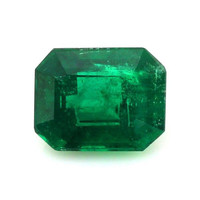 Emerald Ring 1.08 Ct. 18K White Gold Combination Stone