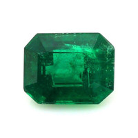Accent Stones Emerald Ring 1.08 Ct., 18K White Gold Combination Stone