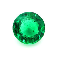 Three Stone Emerald Ring 0.93 Ct., 18K Yellow Gold Combination Stone