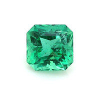 Bezel Emerald Ring 1.09 Ct., 18K White Gold Combination Stone