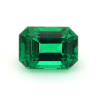 Men's Emerald Ring 0.92 Ct., 18K White Gold Combination Stone