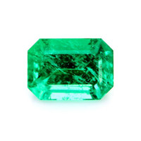 Bezel Emerald Ring 1.03 Ct., 18K White Gold Combination Stone