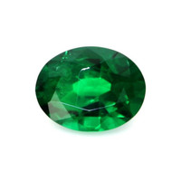 Three Stone Emerald Ring 0.98 Ct., 18K Yellow Gold Combination Stone