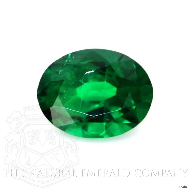 Three Stone Emerald Ring 0.98 Ct., 18K White Gold