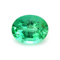 Pave Emerald Ring 1.65 Ct., 18K White Gold Combination Stone