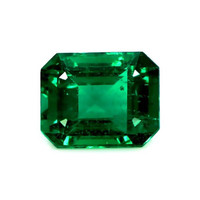 Bezel Emerald Ring 2.94 Ct., 18K White Gold Combination Stone