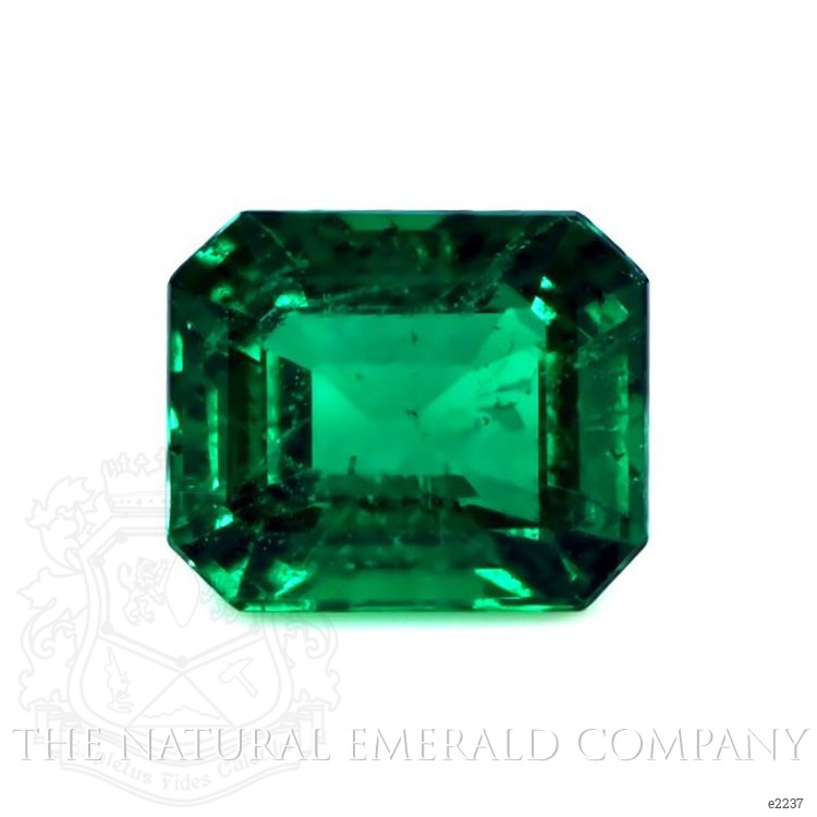 Side Stones Emerald Ring 2.85 Ct., 18K White Gold