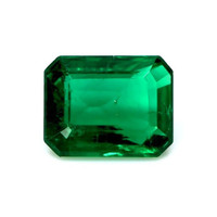 Side Stones Emerald Ring 2.59 Ct., 18K White Gold Combination Stone