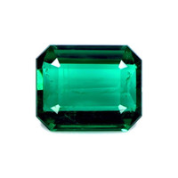 Three Stone Emerald Ring 3.10 Ct., 18K White Gold Combination Stone
