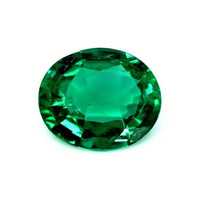 Antique Style Emerald Pendant 2.91 Ct., 18K White Gold Combination Stone