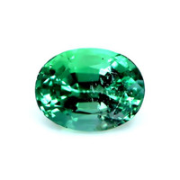 Three Stone Emerald Ring 1.55 Ct., 18K White Gold Combination Stone