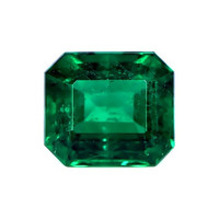  Emerald Pendant 1.90 Ct., 18K White Gold Combination Stone