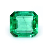 Solitaire Emerald Ring 1.83 Ct., 18K White Gold Combination Stone