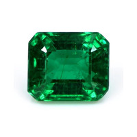 Pave Emerald Pendant 1.76 Ct., 18K White Gold Combination Stone