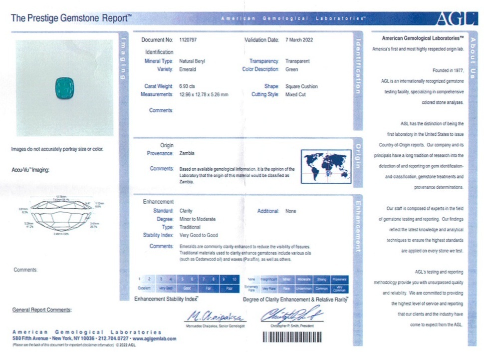 6.93 Ct. Emerald from Zambia