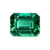 Men's Emerald Ring 3.31 Ct. 18K White Gold Combination Stone
