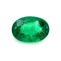 Solitaire Emerald Necklace 0.67 Ct., 18K White Gold Combination Stone