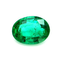 Solitaire Emerald Ring 0.63 Ct., 18K Yellow Gold Combination Stone