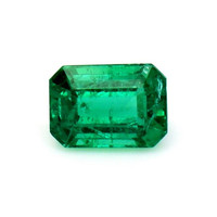 Pave Emerald Ring 1.05 Ct., 18K White Gold Combination Stone