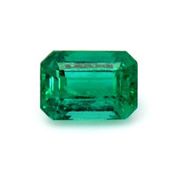 Pave Emerald Ring 1.10 Ct., 18K White Gold Combination Stone