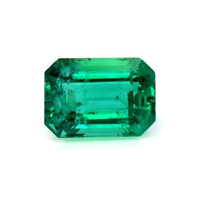Wedding Set Emerald Ring 1.12 Ct., 18K White Gold Combination Stone