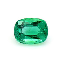  Emerald Pendant 0.97 Ct., 18K White Gold Combination Stone