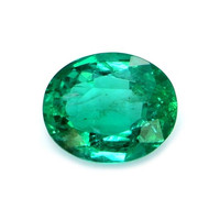 Bezel Emerald Ring 2.10 Ct., 18K White Gold Combination Stone