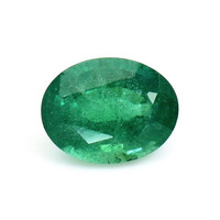Pave Emerald Pendant 1.74 Ct., 18K White Gold Combination Stone