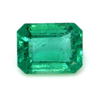 Pave Emerald Ring 1.86 Ct., 18K White Gold Combination Stone