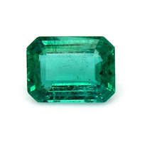 Pave Emerald Pendant 1.30 Ct., 18K White Gold Combination Stone