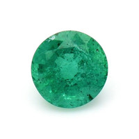 Antique Style Emerald Ring 0.73 Ct., 18K Yellow Gold Combination Stone