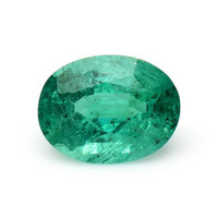 Solitaire Emerald Necklace 1.74 Ct., 18K White Gold Combination Stone