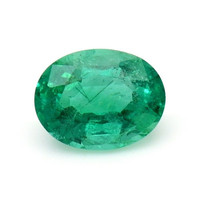 Pave Emerald Pendant 1.71 Ct., 18K White Gold Combination Stone