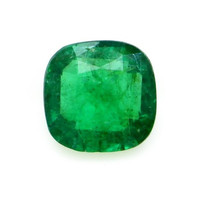 Halo Emerald Pendant 0.68 Ct., 18K Yellow Gold Combination Stone