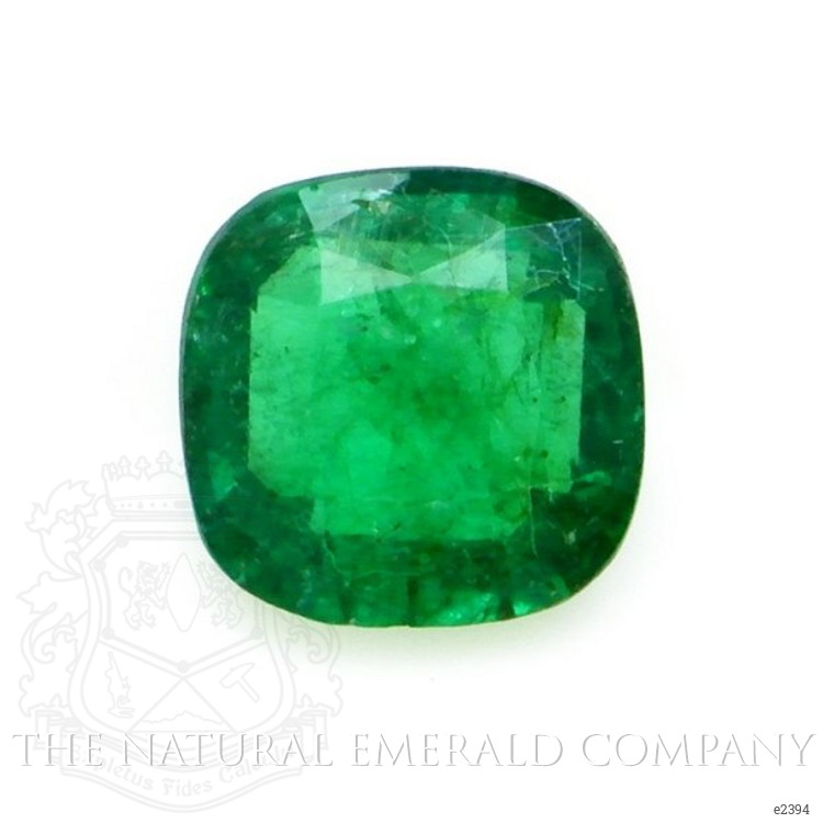 Halo Emerald Pendant 0.68 Ct., 18K White Gold