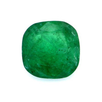 Three Stone Emerald Ring 1.06 Ct., 18K White Gold Combination Stone