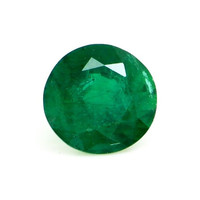  Emerald Ring 0.77 Ct., 18K Yellow Gold Combination Stone