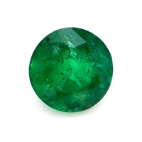 Three Stone Emerald Ring 1.09 Ct., 18K White Gold Combination Stone
