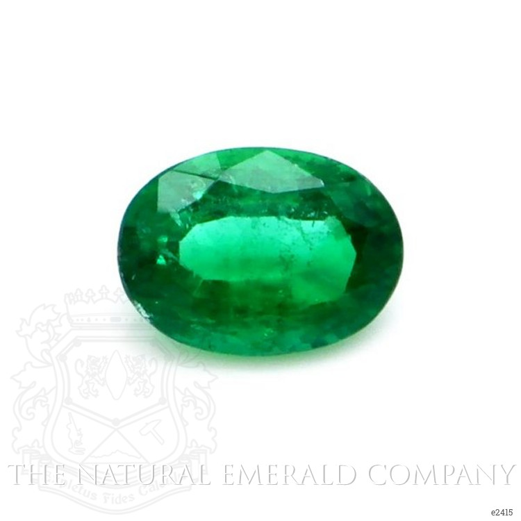Side Stones Emerald Ring 0.64 Ct., 18K White Gold