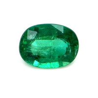Three Stone Emerald Ring 1.08 Ct., 18K White Gold Combination Stone