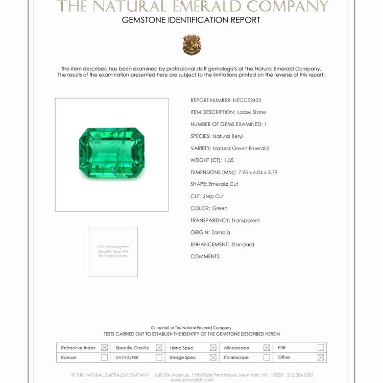 1.35 Ct. Emerald from Zambia