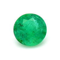 Bezel Emerald Ring 0.74 Ct., 18K White Gold Combination Stone